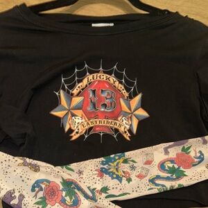 || Southern Steel || Lucky 13 Easy Rider Tattoo Long Sleeves Cropped Tee